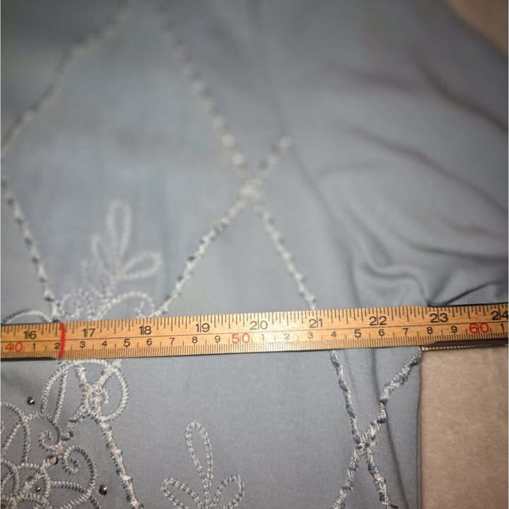 Light Blue Embroidered Rhinestone Sweatshirt - Picture 8 of 10